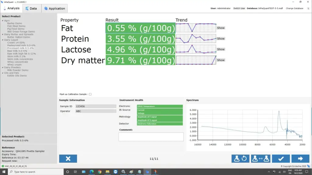 InfraQuant-Software für Quant Labor FT NIR-Analysesystem. Intuitiv und mehrsprachig.